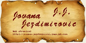 Jovana Jezdimirović vizit kartica